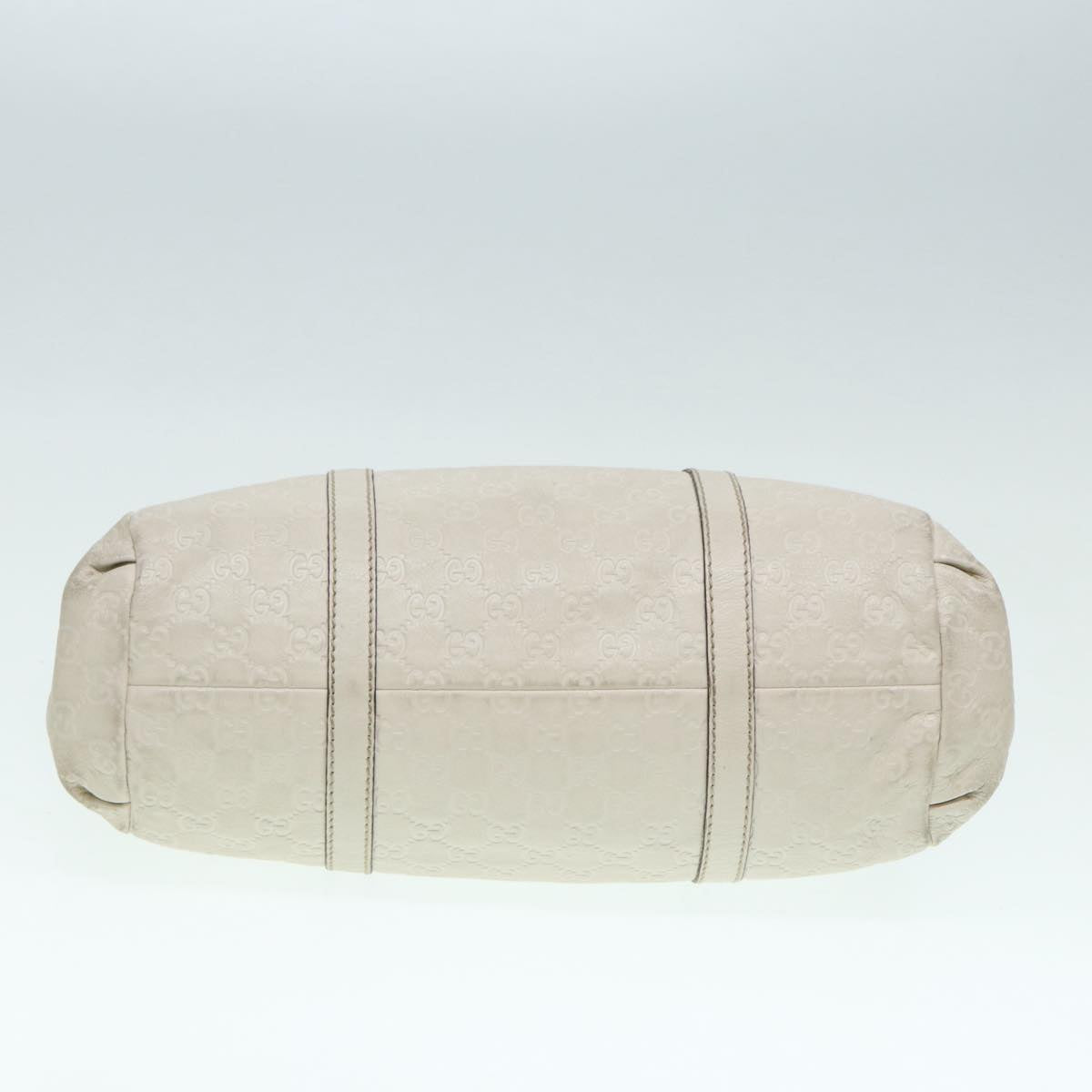 GUCCI GG Canvas Guccissima Hand Bag White Gold 211935 Auth ep5377