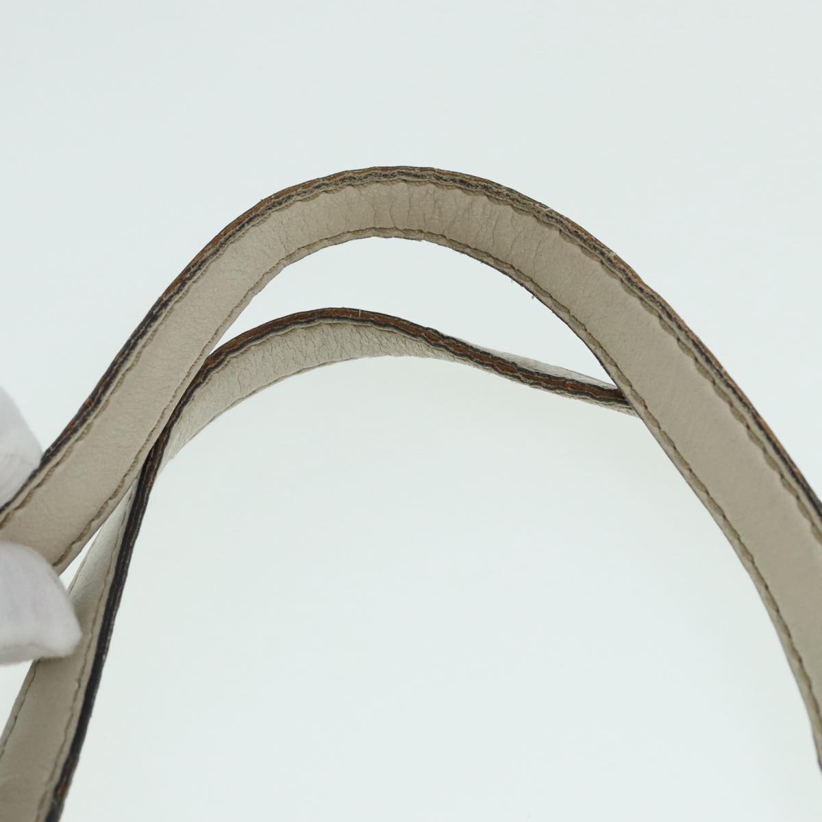 GUCCI GG Canvas Guccissima Hand Bag White Gold 211935 Auth ep5377