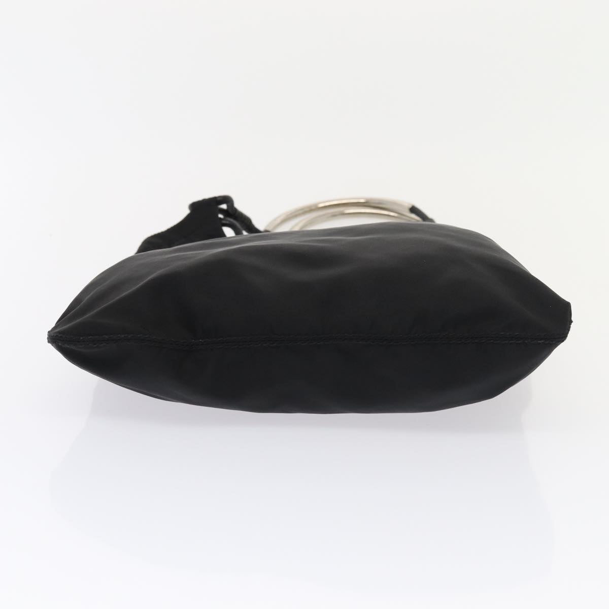 PRADA Hand Bag Nylon Black Silver Auth ep5386