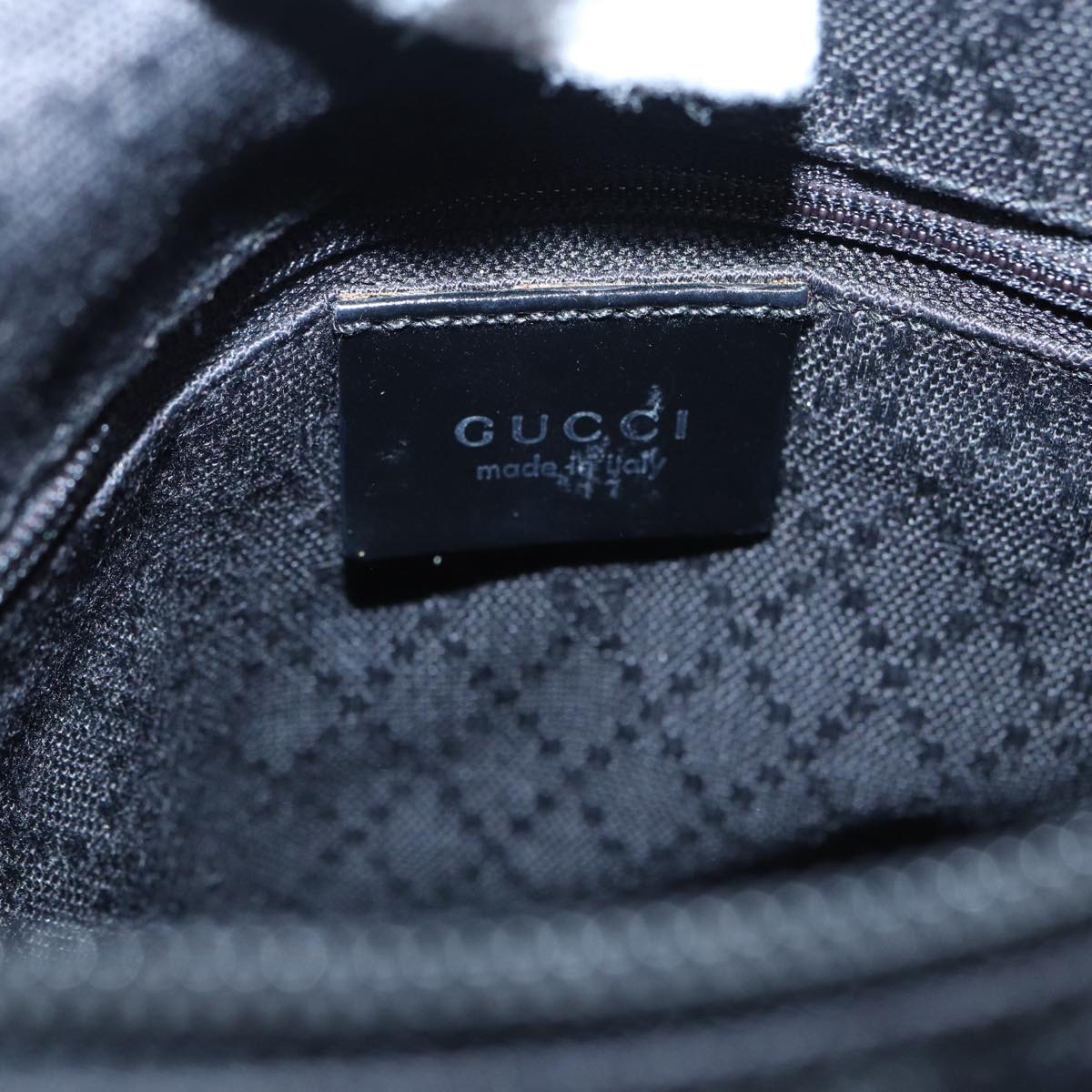 GUCCI Bamboo Hand Bag Nylon Black Silver 000 0509 Auth ep5387