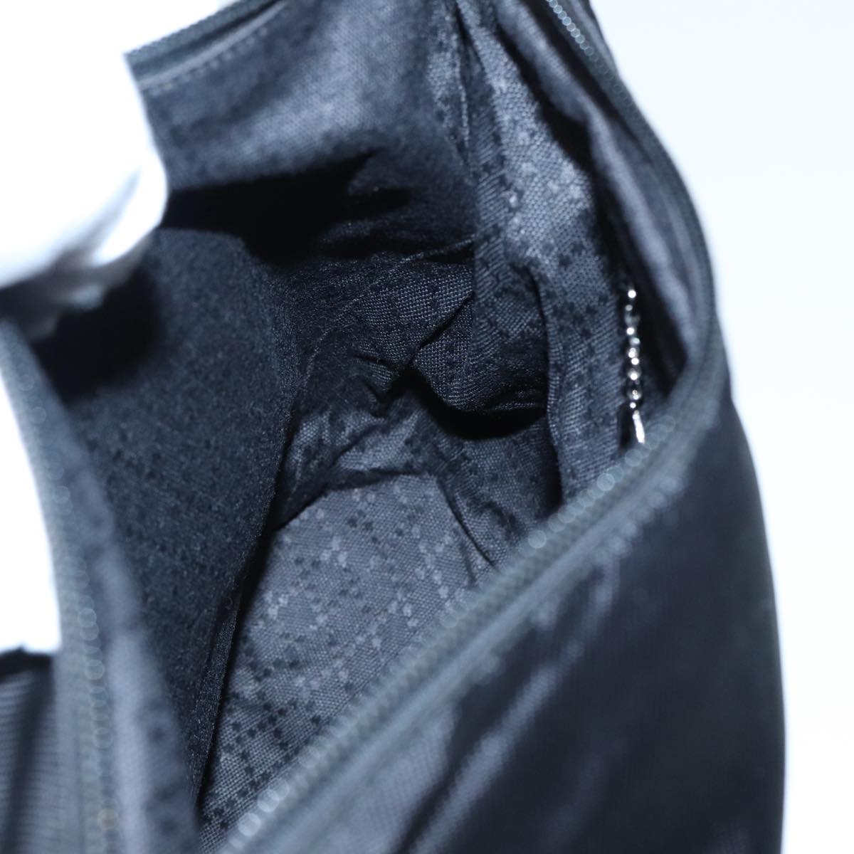 GUCCI Bamboo Hand Bag Nylon Black Silver 000 0509 Auth ep5387