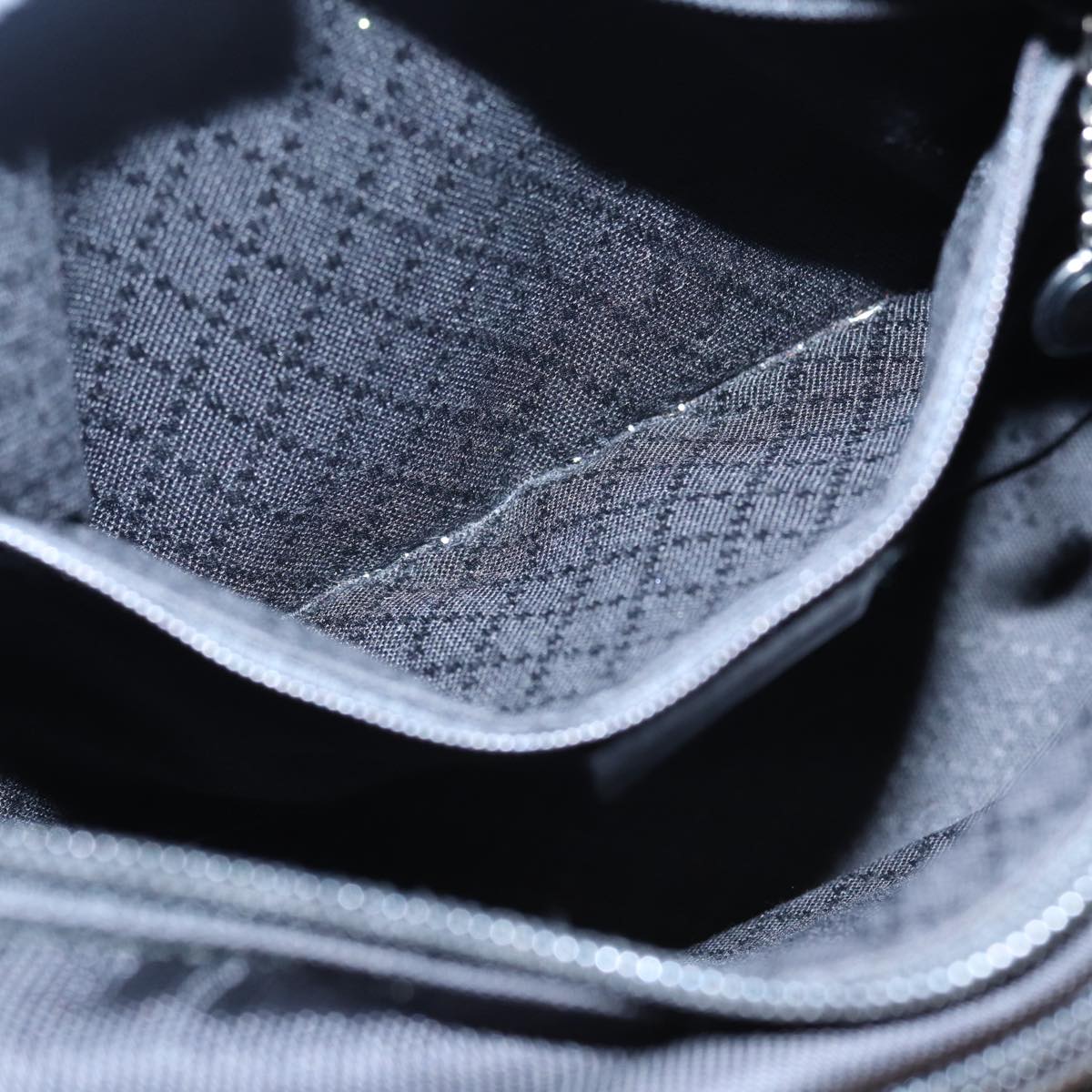 GUCCI Bamboo Hand Bag Nylon Black Silver 000 0509 Auth ep5387