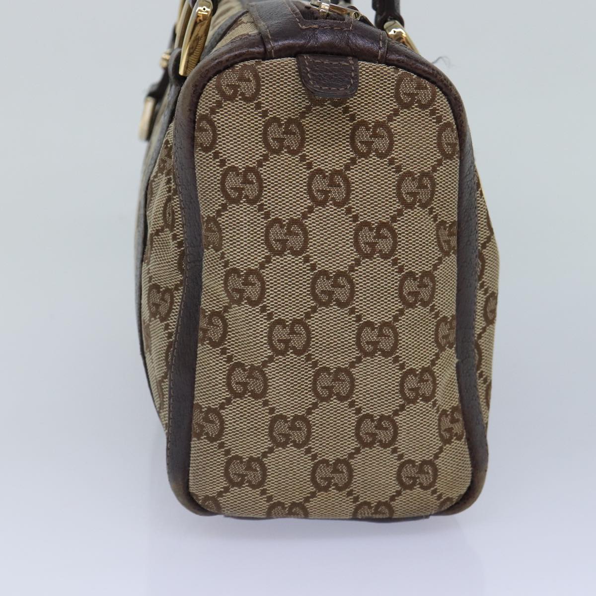 GUCCI GG Canvas Hand Bag Beige Gold 130942 Auth ep5406