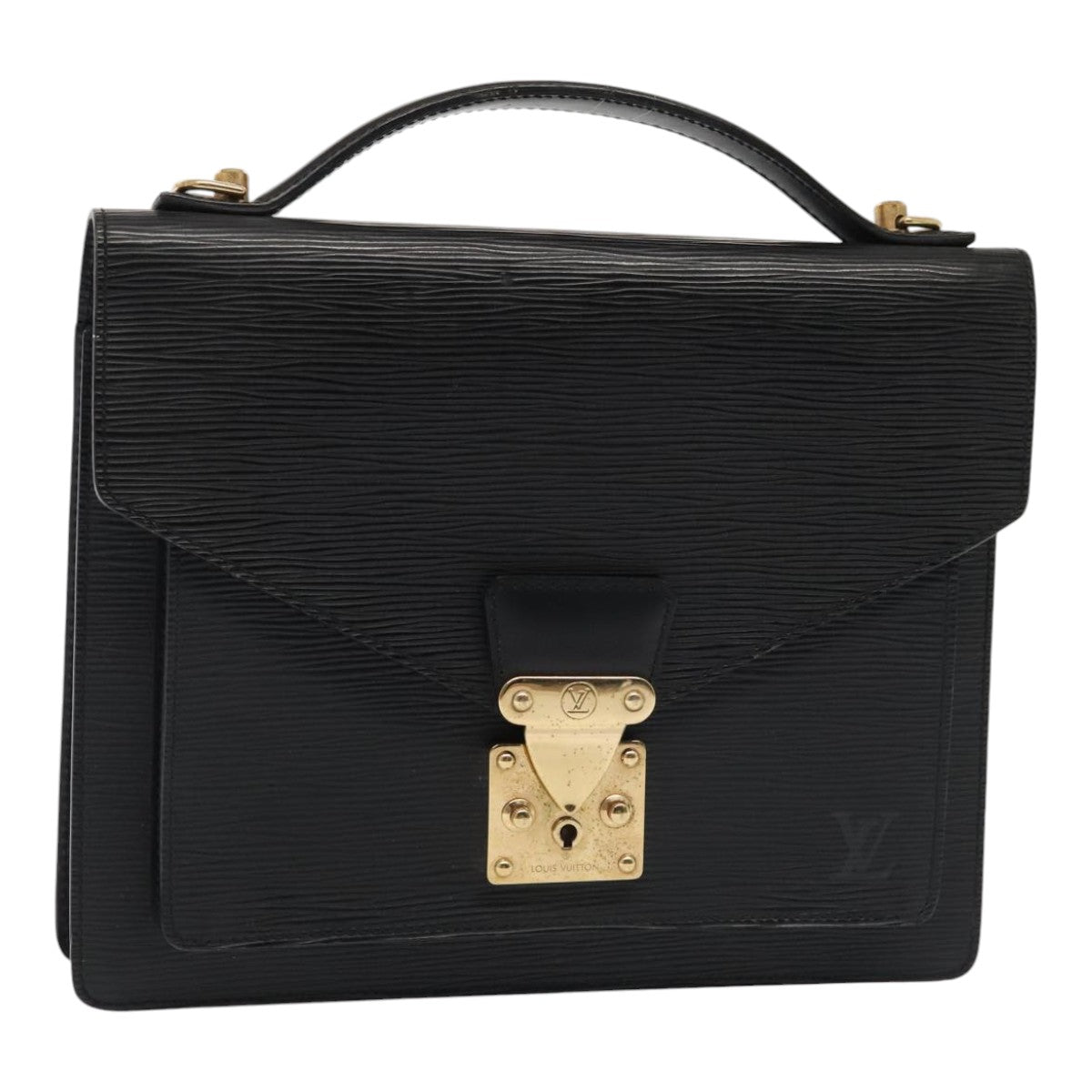 LOUIS VUITTON Epi Monceau 28 Hand Bag Black M52122 LV Auth ep5465