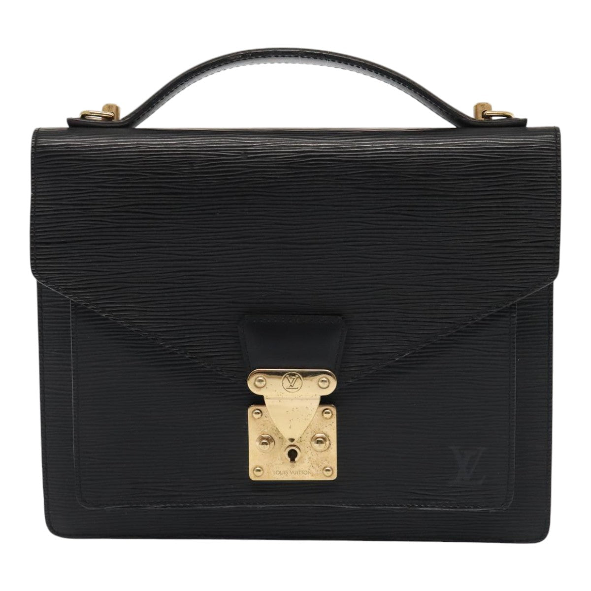 LOUIS VUITTON Epi Monceau 28 Hand Bag Black M52122 LV Auth ep5465