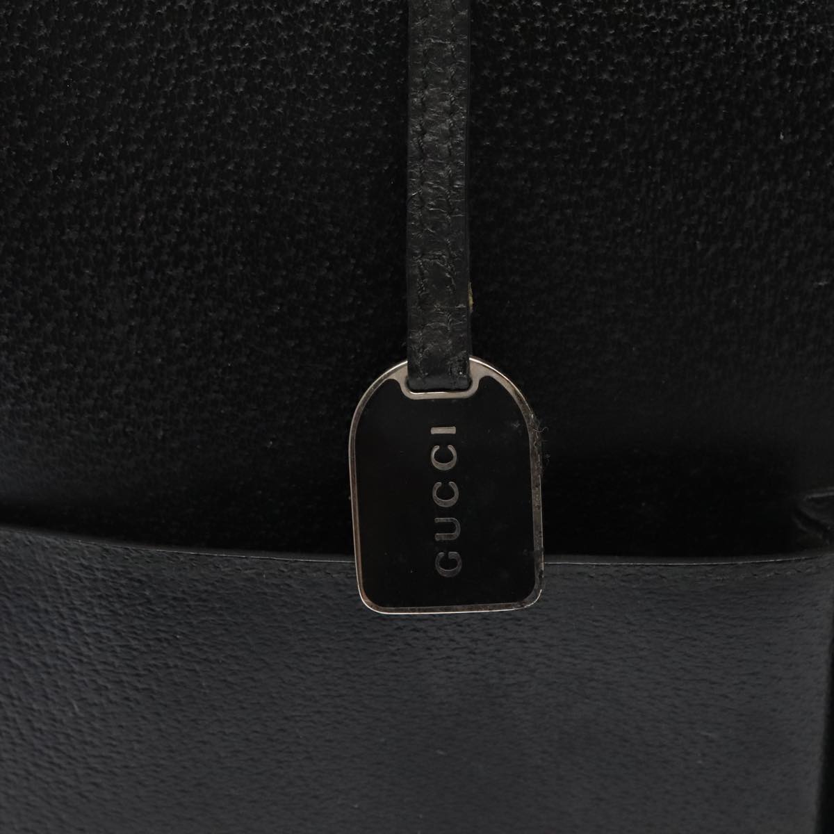 GUCCI Hand Bag Leather Black Silver 002 2865 1313 Auth ep5470