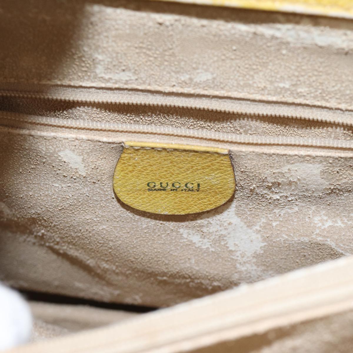 GUCCI Bamboo Hand Bag Suede Leather Yellow Gold 002 2853 0260 0 Auth ep5476