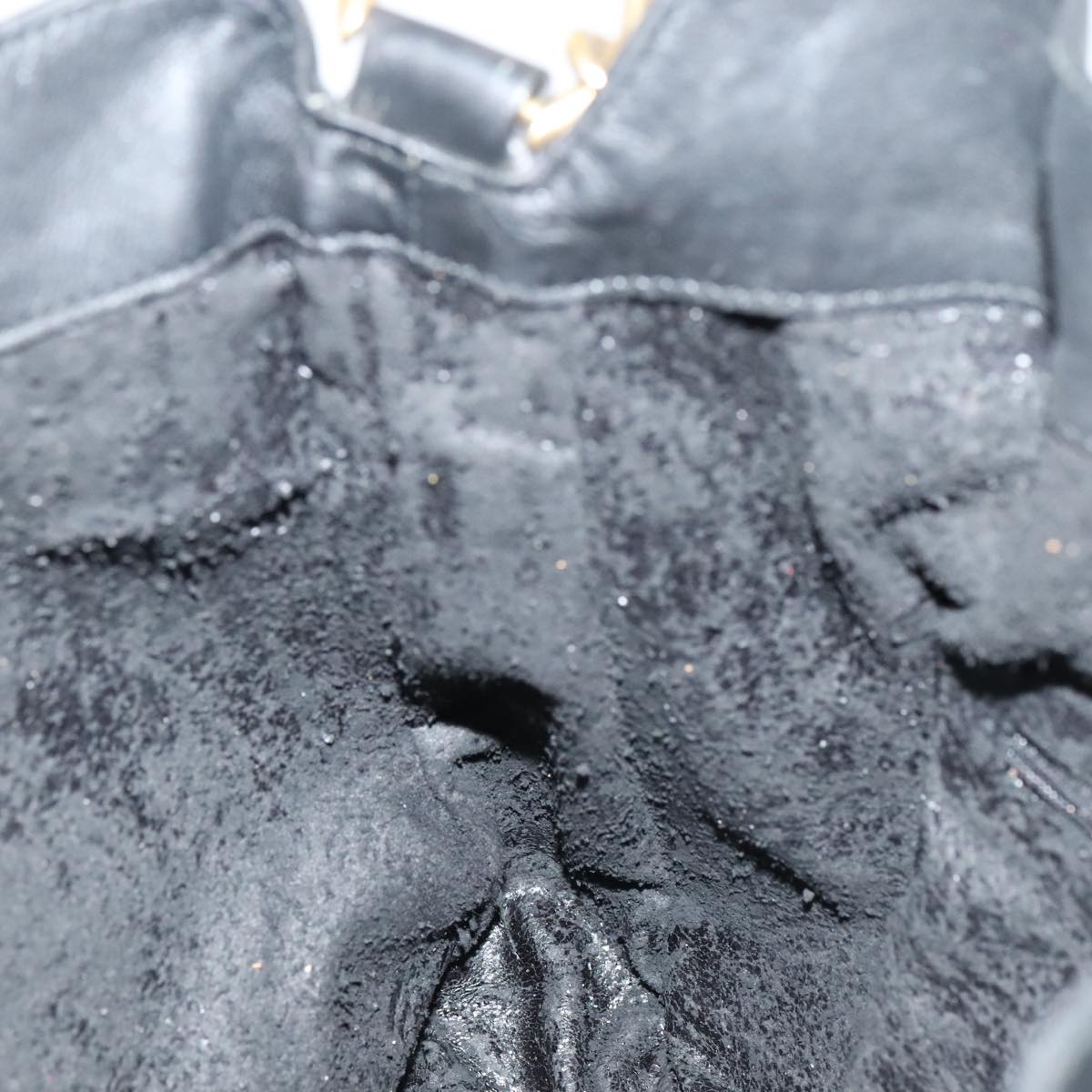 GUCCI Bamboo Shoulder Bag Leather 2way Black Gold 001 1998 1577 Auth ep5534