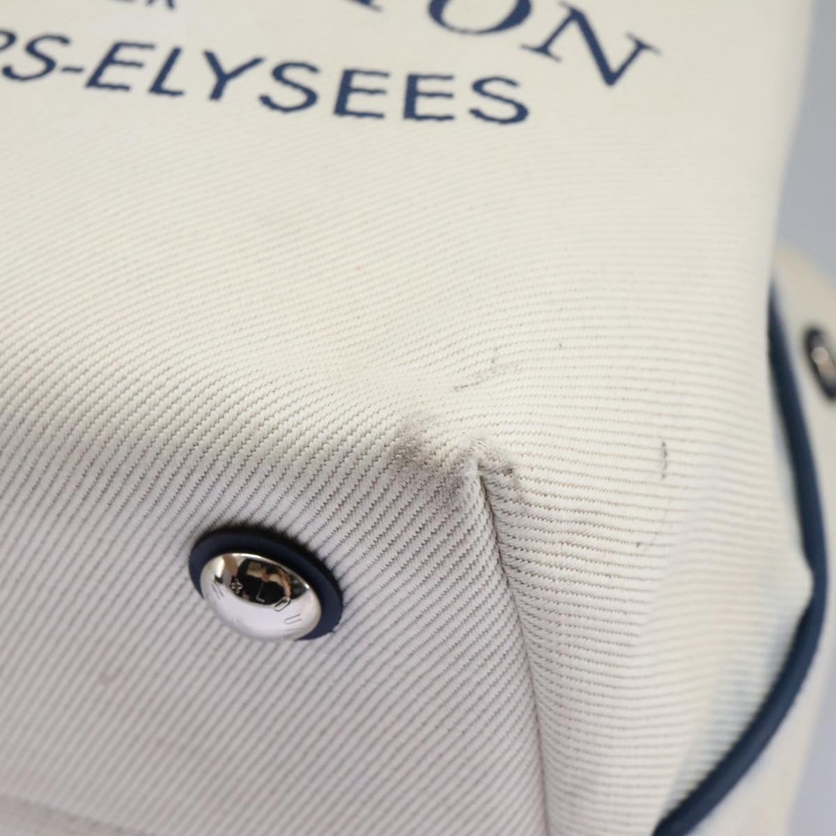 LOUIS VUITTON Cabas PM Tote Bag Canvas White Blue M94504 LV Auth ep5538