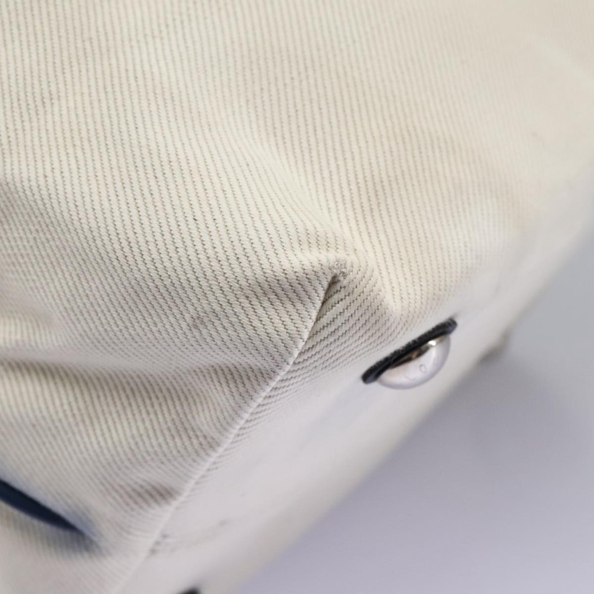 LOUIS VUITTON Cabas PM Tote Bag Canvas White Blue M94504 LV Auth ep5538