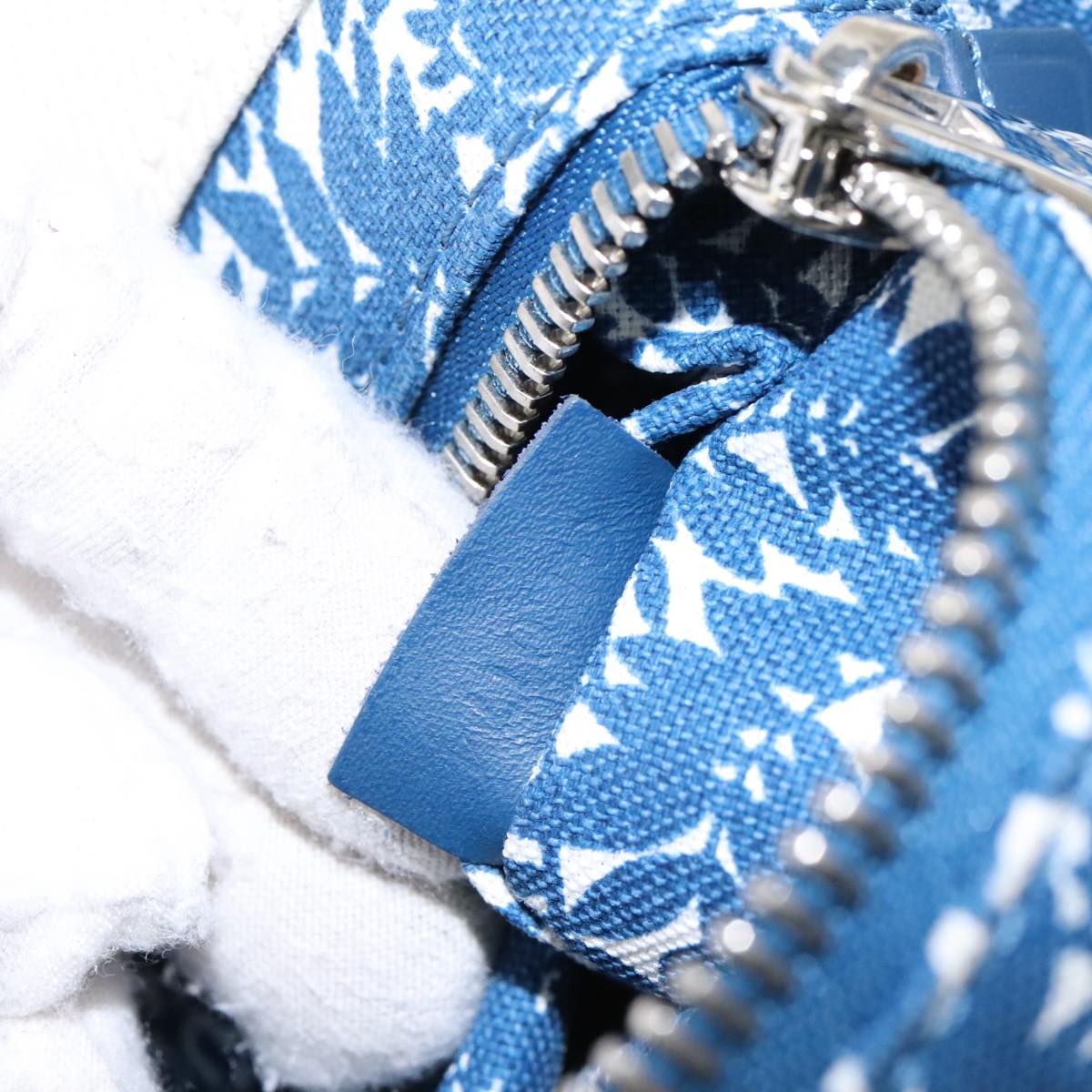 LOUIS VUITTON Cabas PM Tote Bag Canvas White Blue M94504 LV Auth ep5538