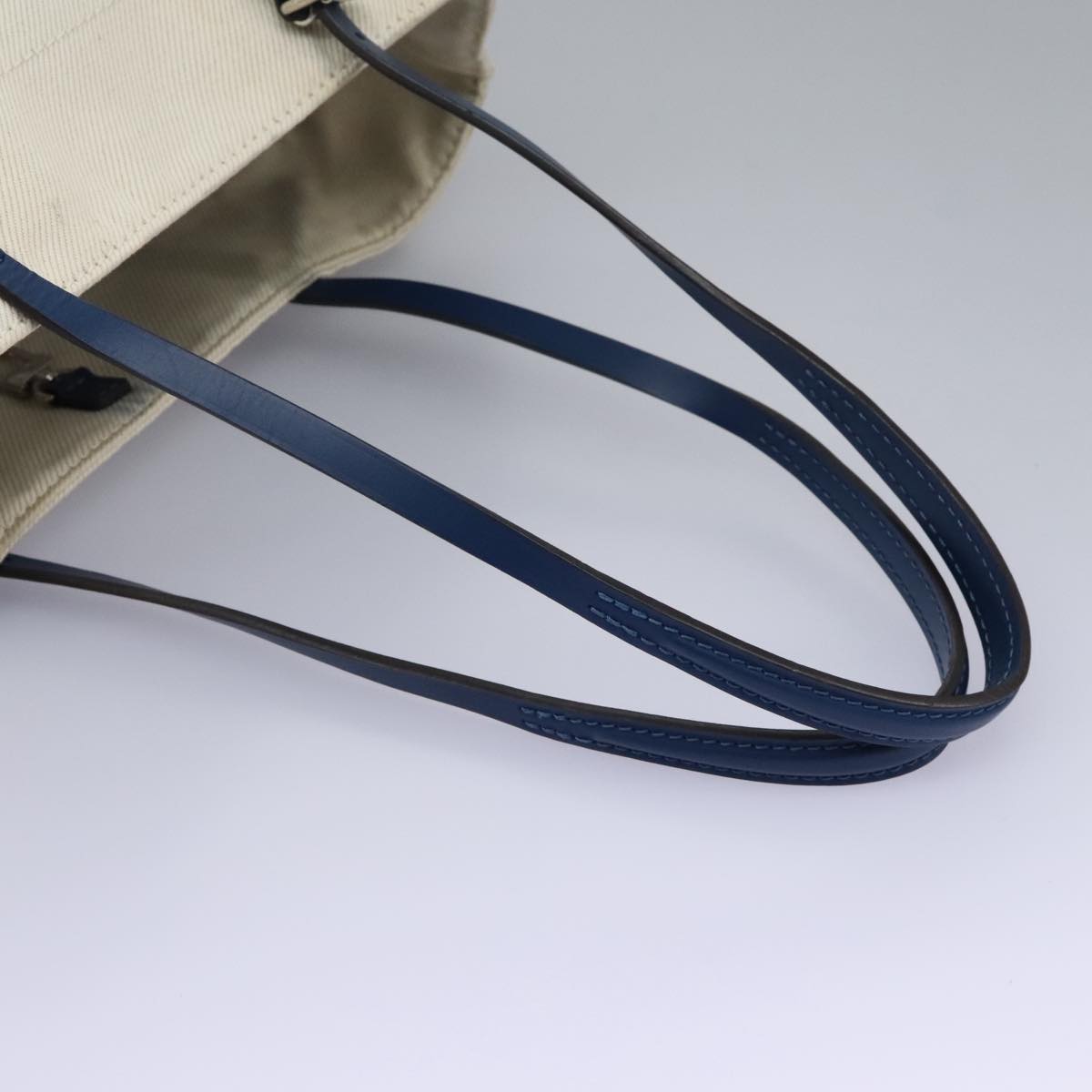 LOUIS VUITTON Cabas PM Tote Bag Canvas White Blue M94504 LV Auth ep5538