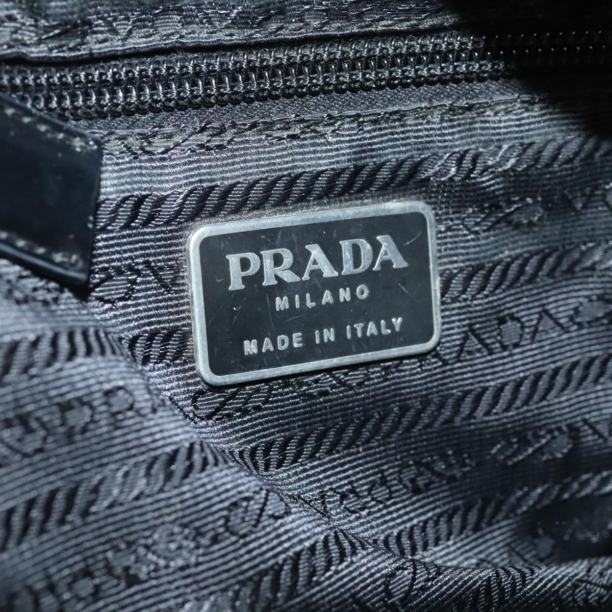 PRADA Backpack Nylon Black Silver Auth ep5539