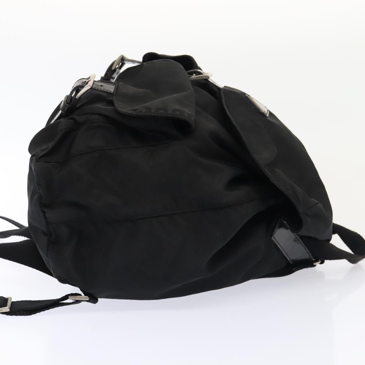 PRADA Backpack Nylon Black Silver Auth ep5539