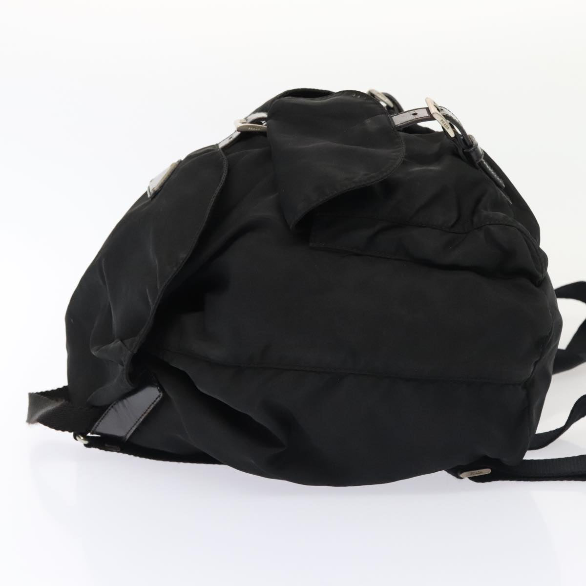 PRADA Backpack Nylon Black Silver Auth ep5539