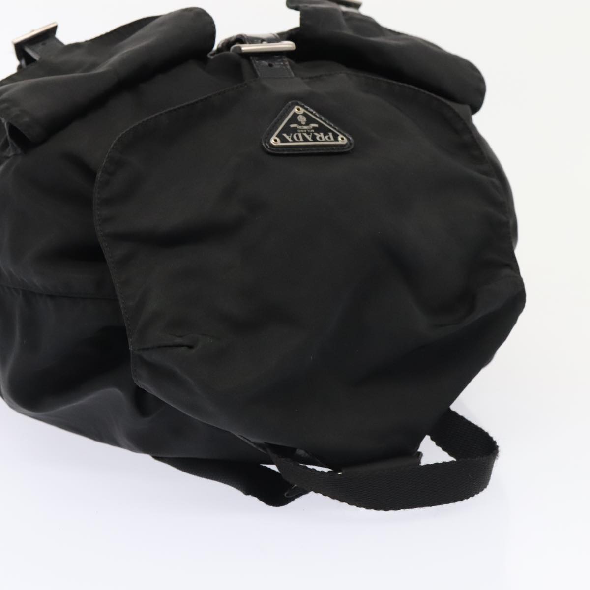 PRADA Backpack Nylon Black Silver Auth ep5539