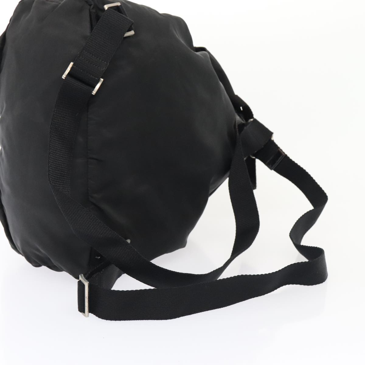 PRADA Backpack Nylon Black Silver Auth ep5539