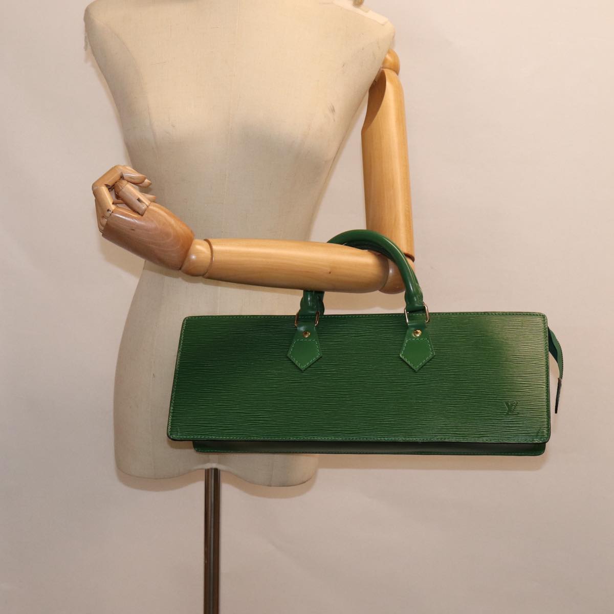 LOUIS VUITTON Epi Sac Triangle Hand Bag Green M52094 LV Auth ep5544