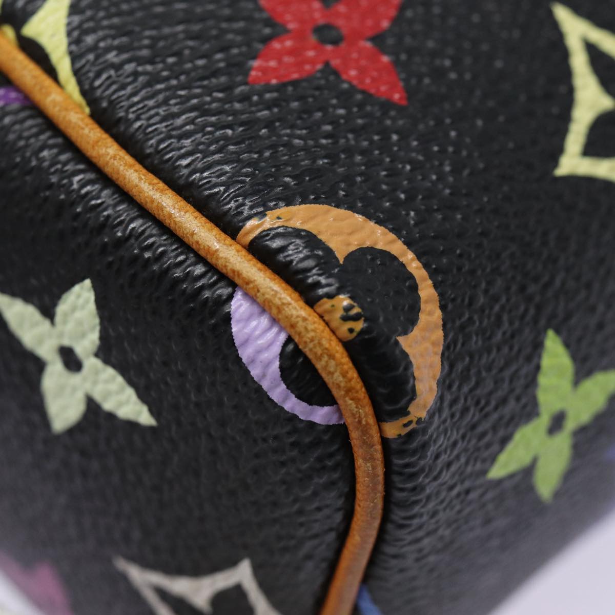 LOUIS VUITTON Monogram Multicolor Mini Speedy Hand Bag Black M92644 Auth ep5552