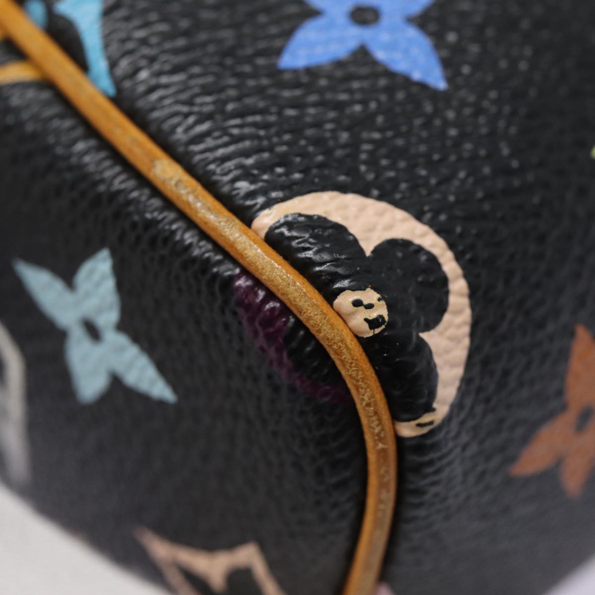 LOUIS VUITTON Monogram Multicolor Mini Speedy Hand Bag Black M92644 Auth ep5552