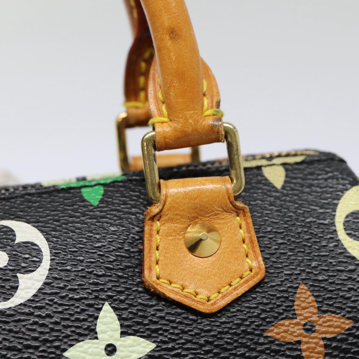 LOUIS VUITTON Monogram Multicolor Mini Speedy Hand Bag Black M92644 Auth ep5552