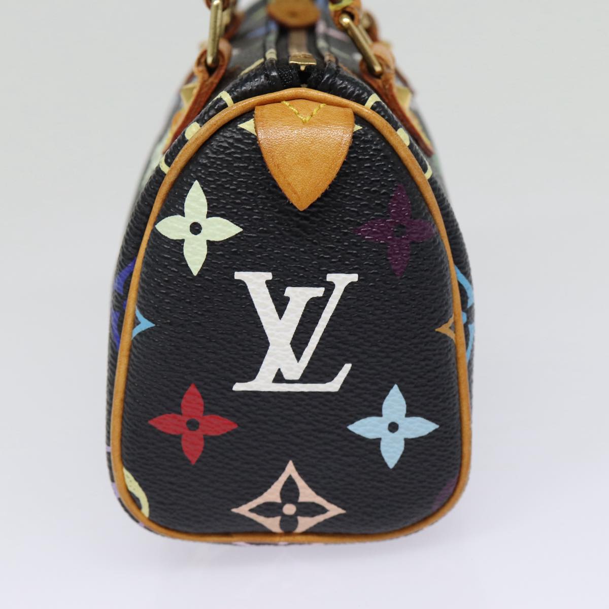 LOUIS VUITTON Monogram Multicolor Mini Speedy Hand Bag Black M92644 Auth ep5552