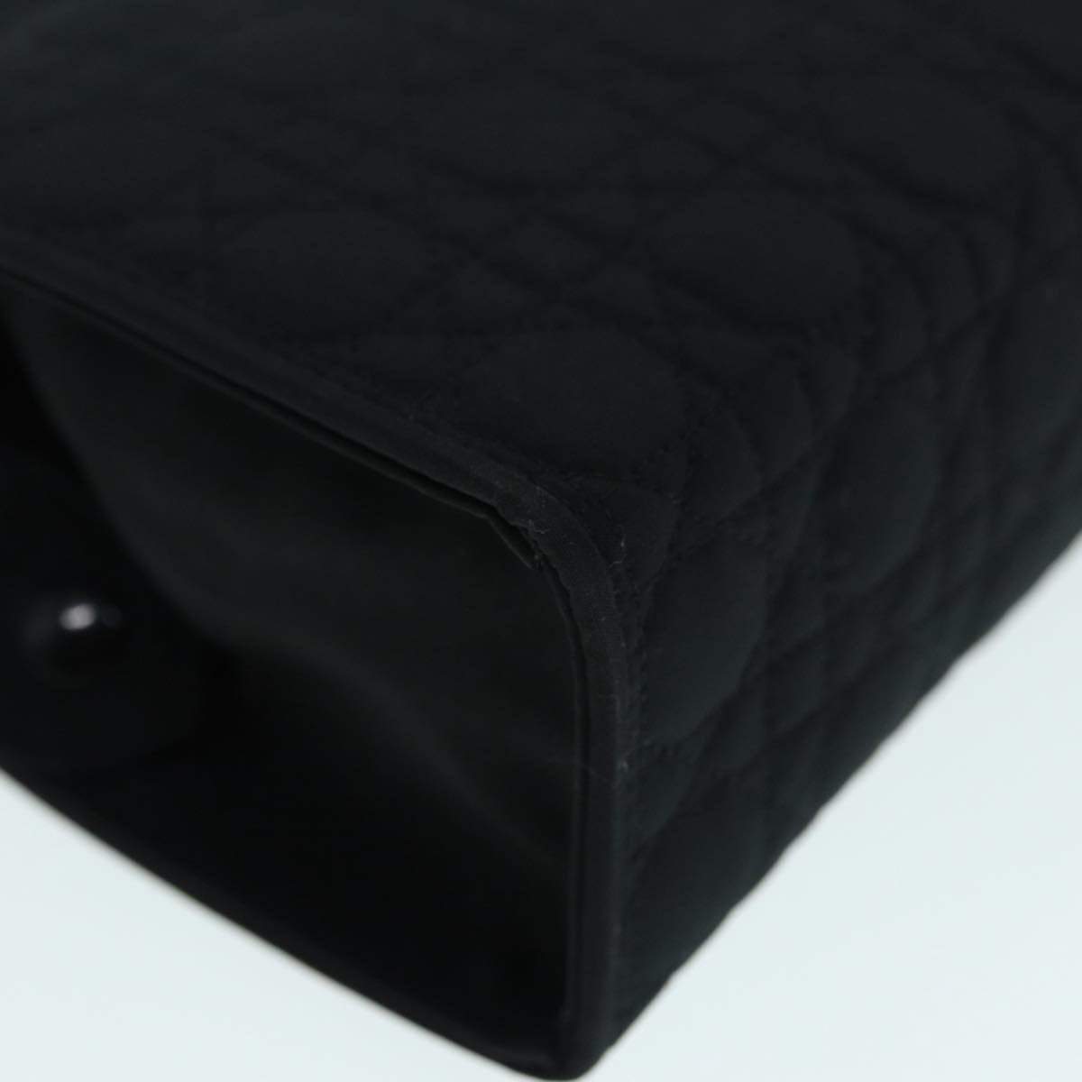 Christian Dior Canage Pouch Nylon Black Gold Auth ep5643