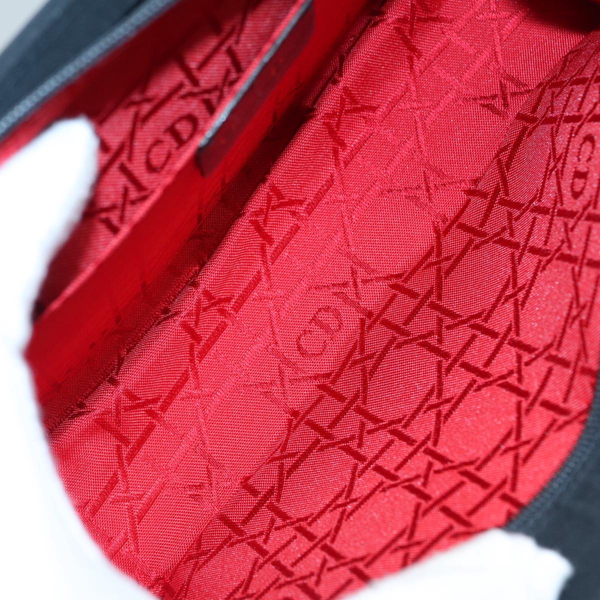 Christian Dior Canage Pouch Nylon Black Gold Auth ep5643