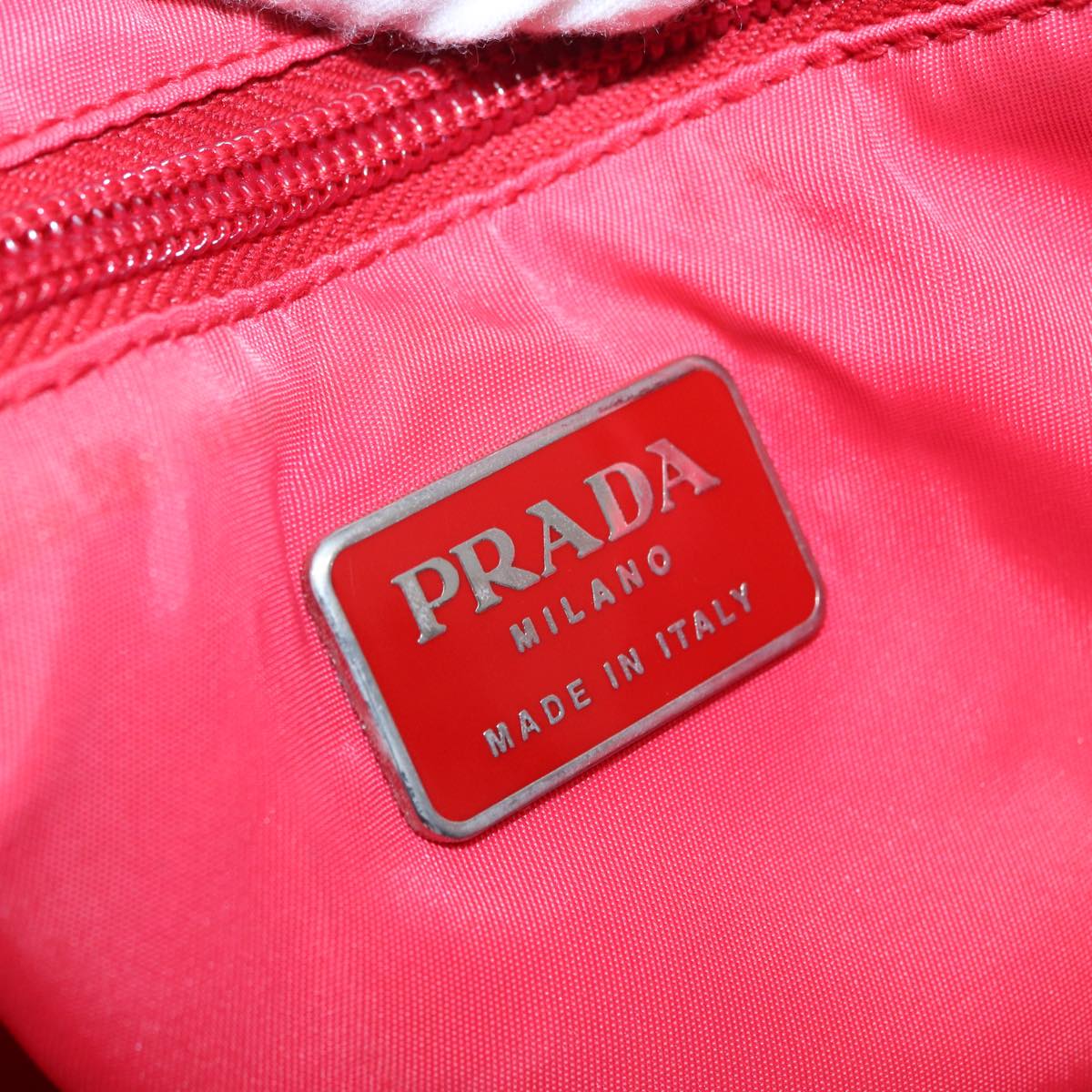 PRADA Hand Bag Nylon Pink Silver Auth ep5695