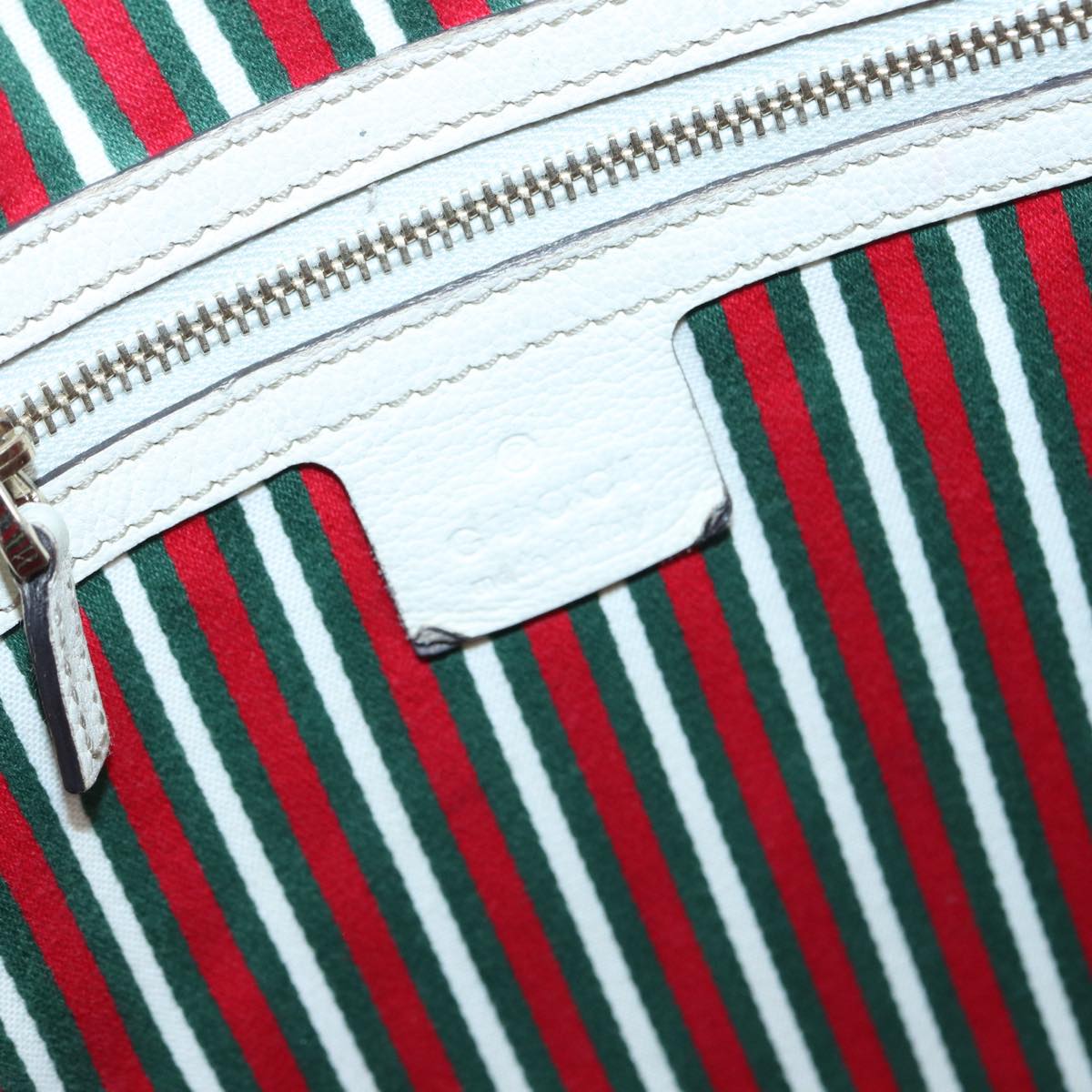 GUCCI Horsebit Shoulder Bag Leather Beige Gold 170013 Auth ep5698