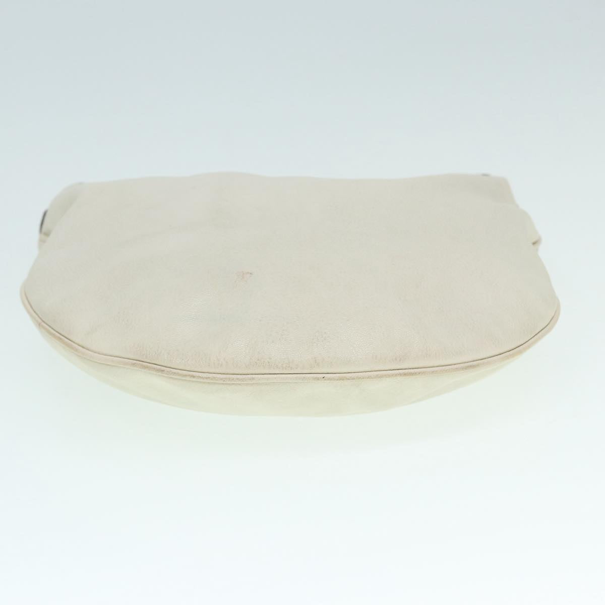 GUCCI Horsebit Shoulder Bag Leather Beige Gold 170013 Auth ep5698