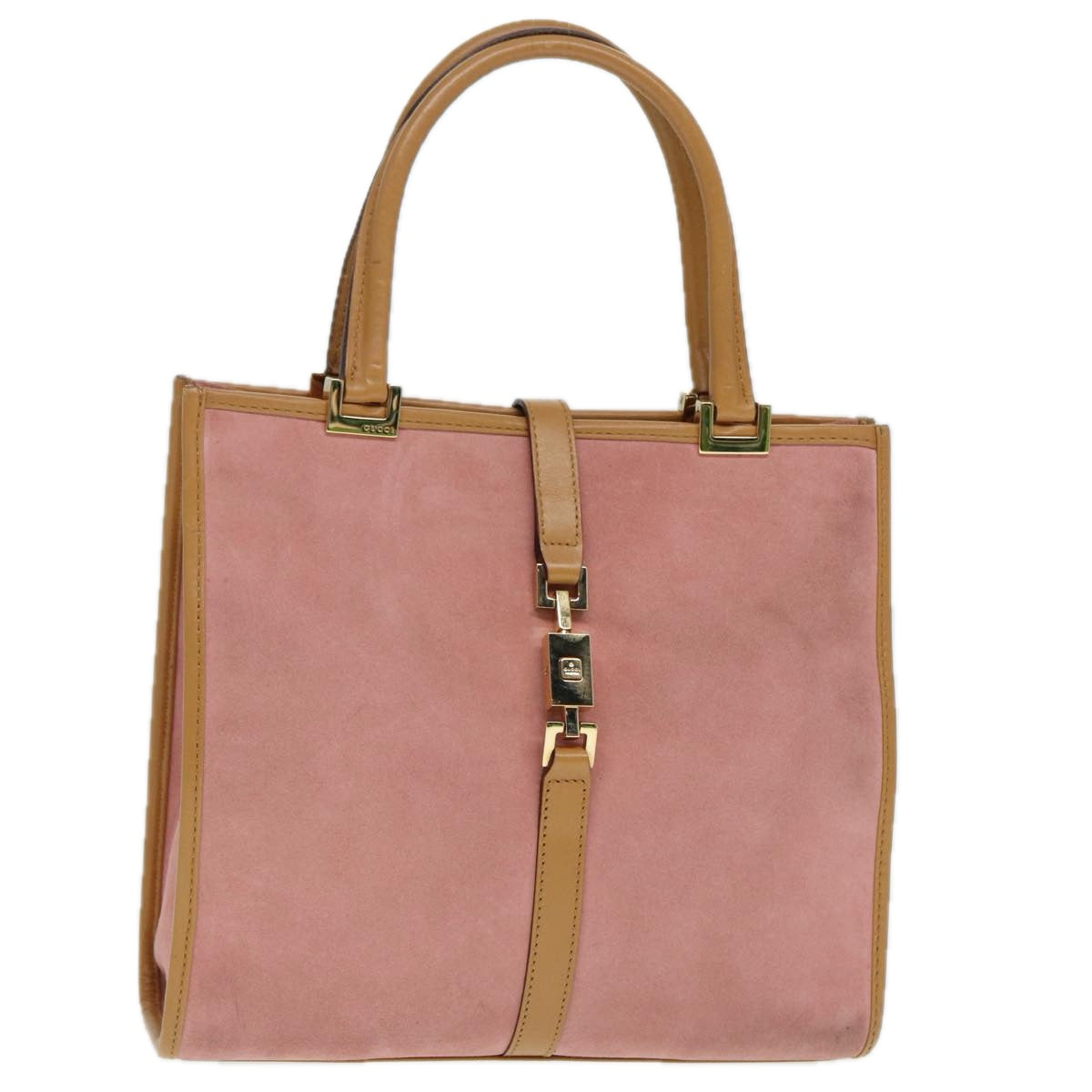 GUCCI Jackie Hand Bag Suede Pink Gold 002 1065 3444 Auth ep5705