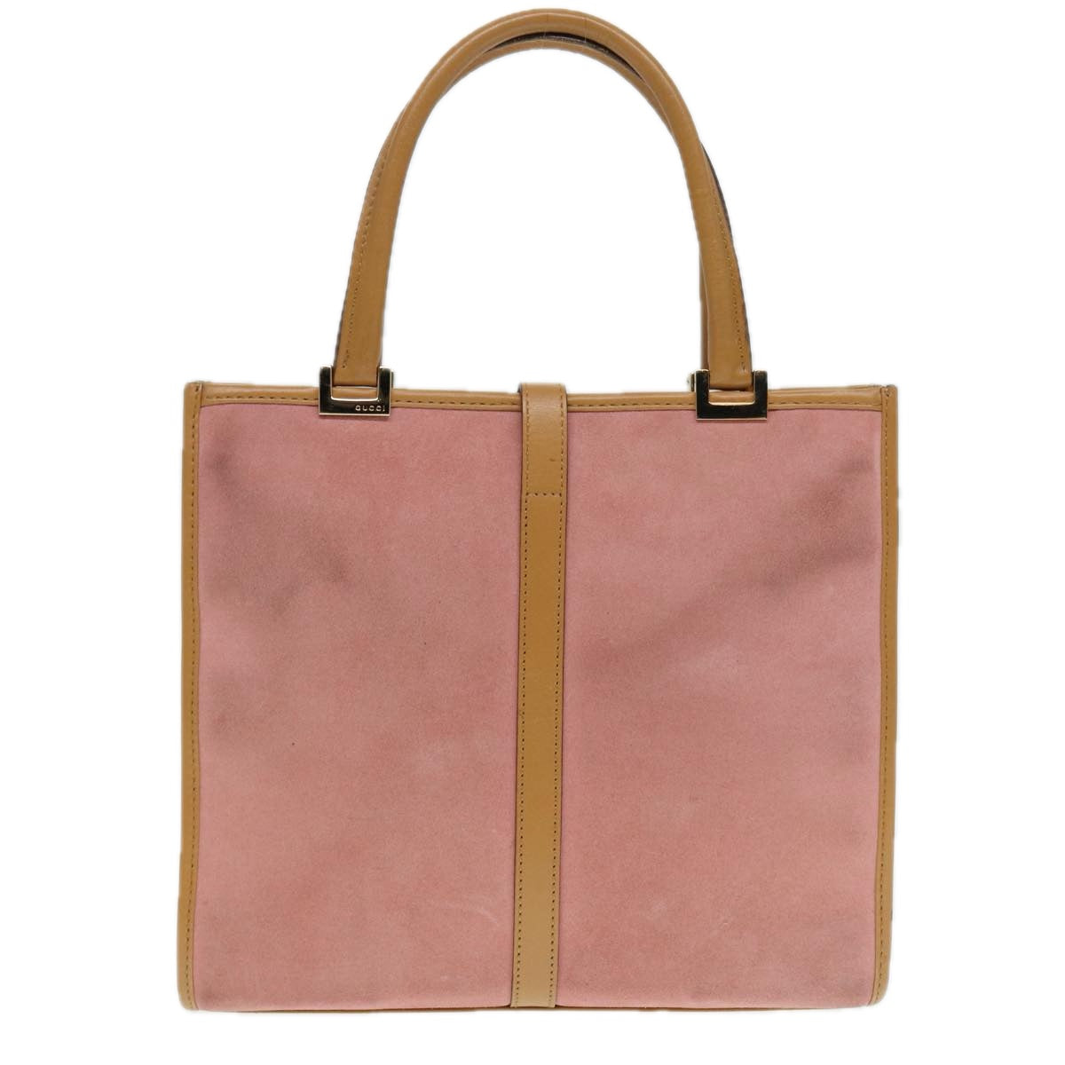 GUCCI Jackie Hand Bag Suede Pink Gold 002 1065 3444 Auth ep5705