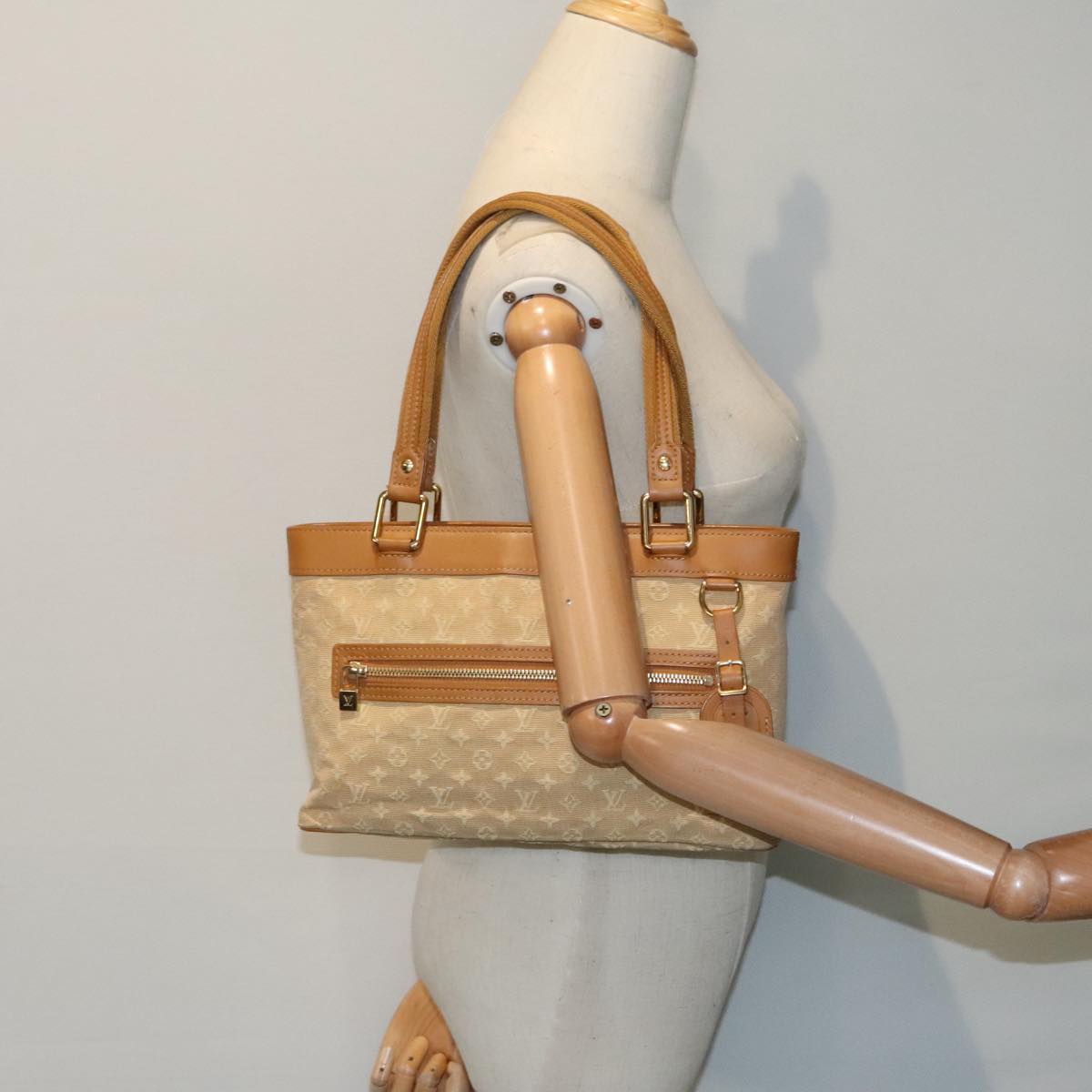 LOUIS VUITTON Monogram Mini Lucille PM Hand Bag Beige M92684 LV Auth ep5706