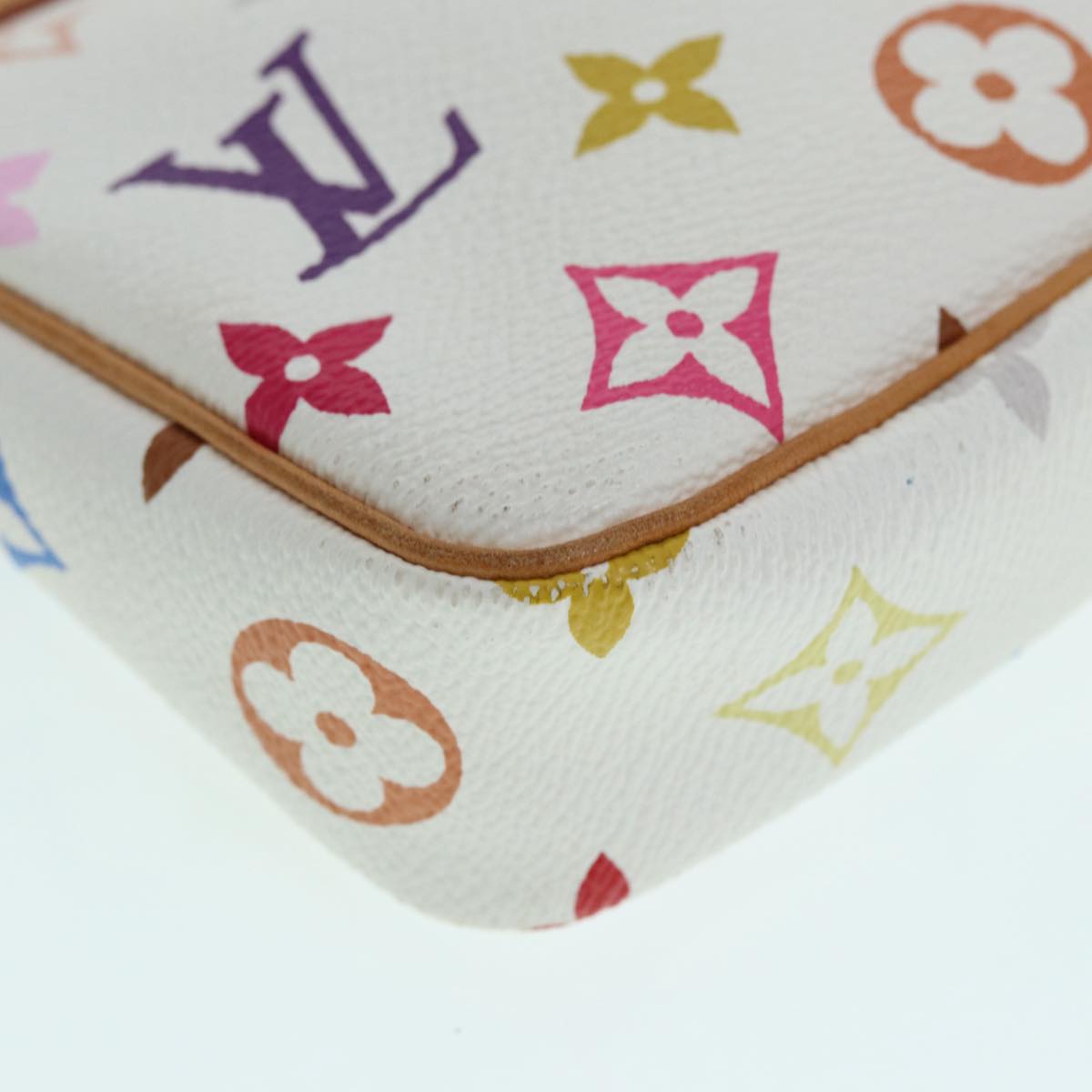 LOUIS VUITTON Monogram Multicolor Pochette Pouch White M92649 LV Auth ep5710