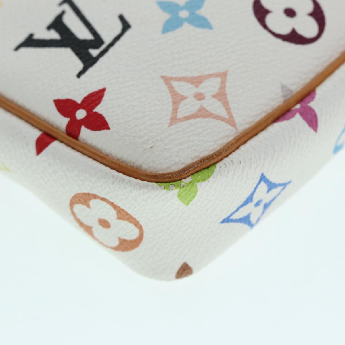 LOUIS VUITTON Monogram Multicolor Pochette Pouch White M92649 LV Auth ep5710