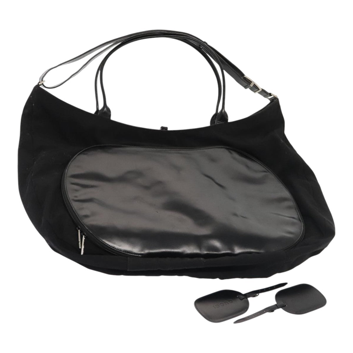 GUCCI Boston Bag Canvas Leather 2way Black Auth ep5717