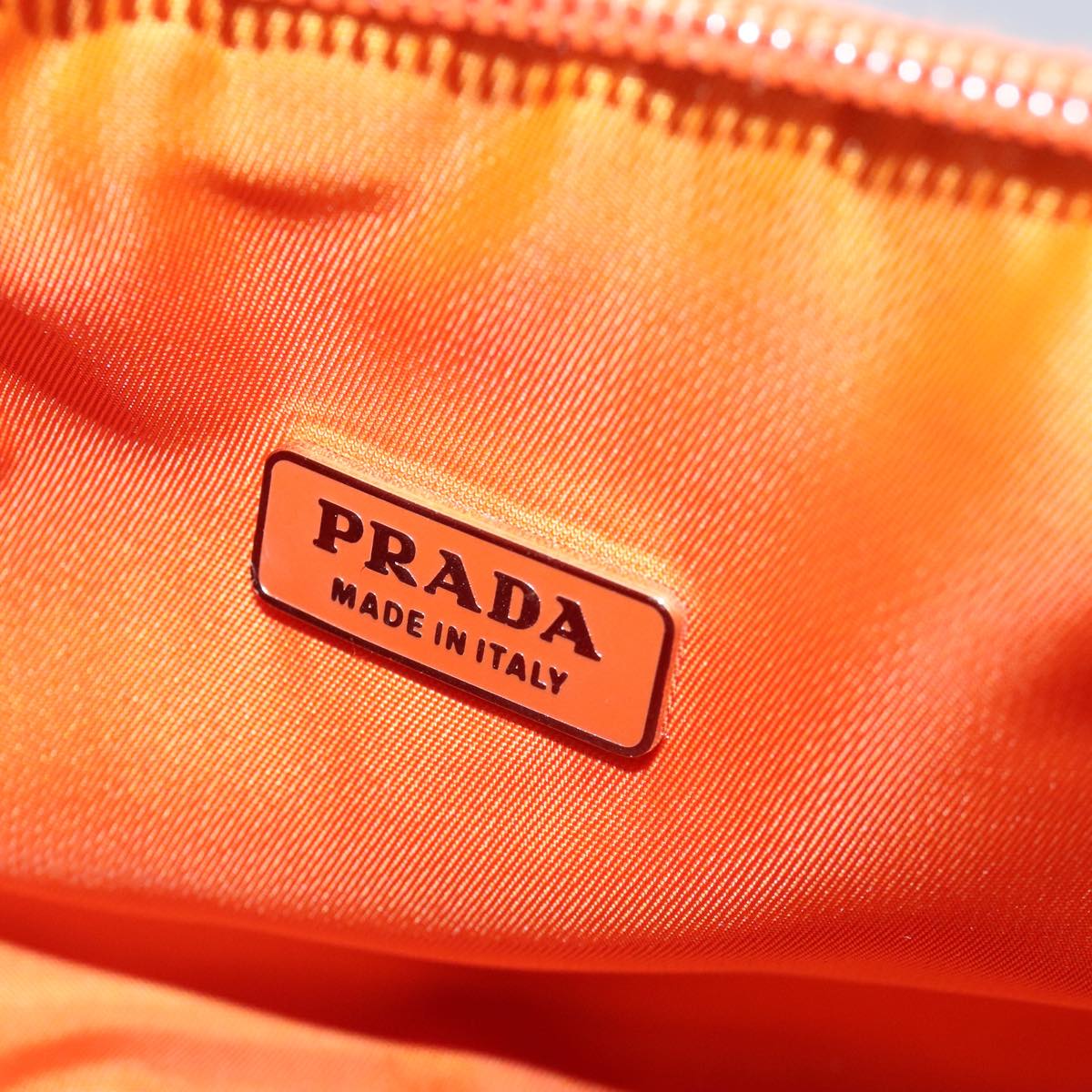 PRADA Mini Hand Bag Nylon Orange Auth ep5720