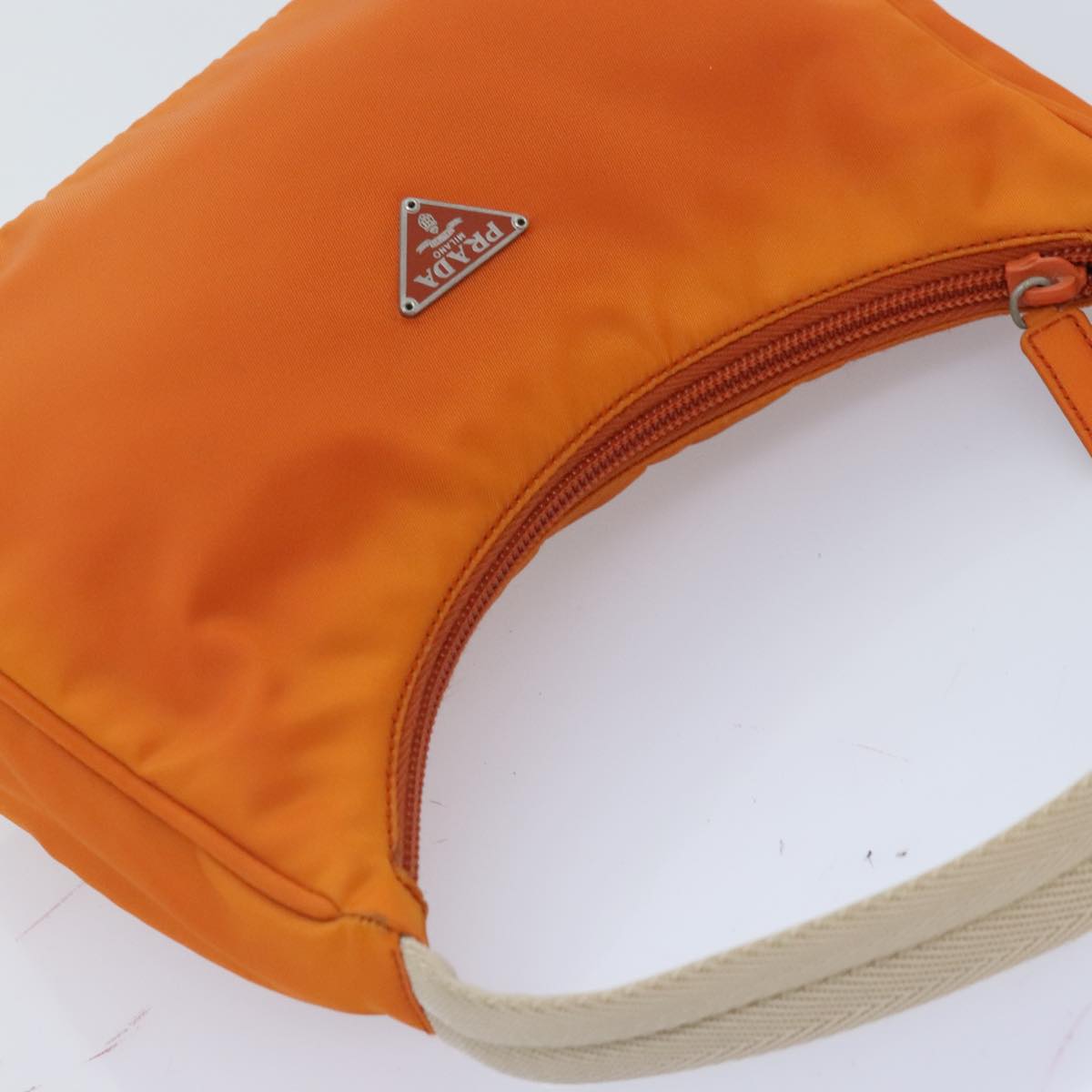 PRADA Mini Hand Bag Nylon Orange Auth ep5720