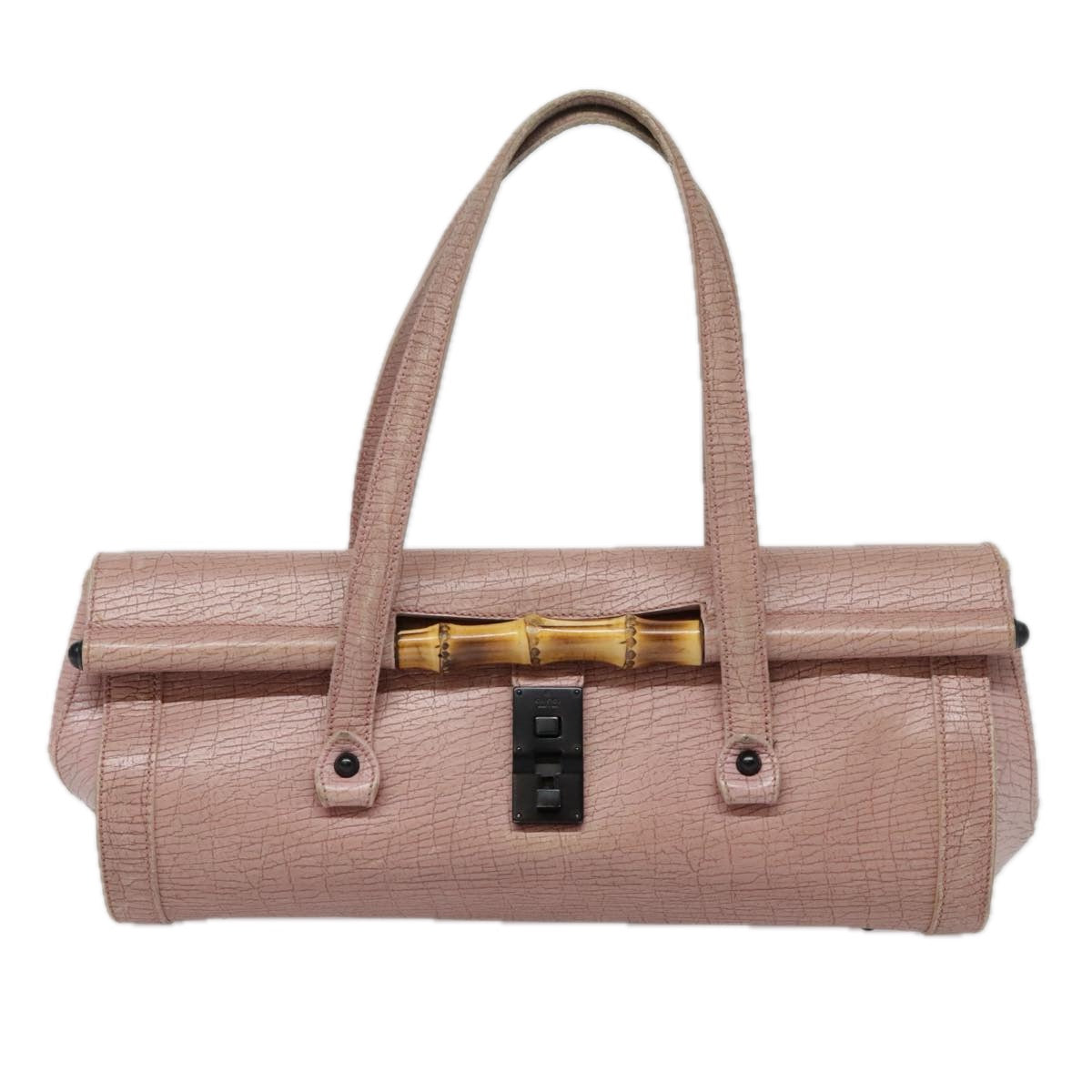 GUCCI Bamboo Hand Bag Leather Pink 111715 Auth ep5742