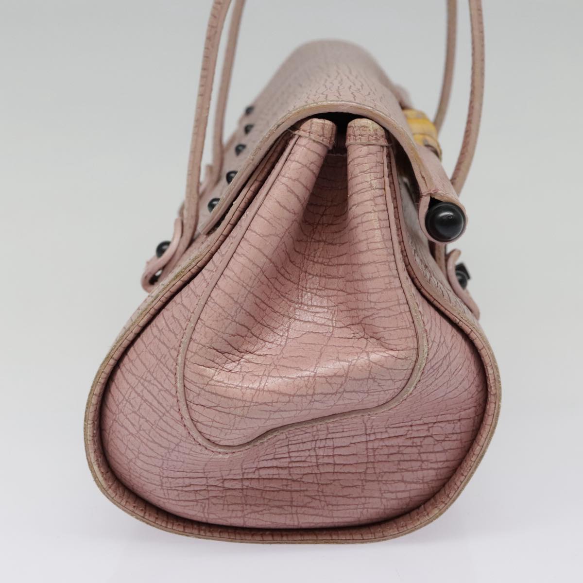 GUCCI Bamboo Hand Bag Leather Pink 111715 Auth ep5742