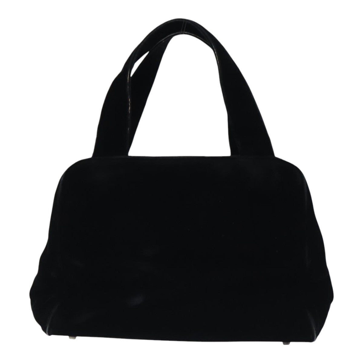 PRADA Hand Bag Velor Black Auth ep5780