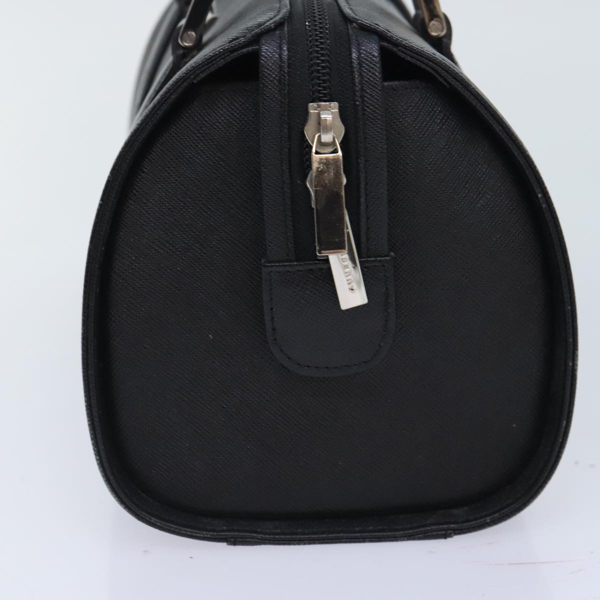 BURBERRY Hand Bag Leather Black Silver Auth ep5789