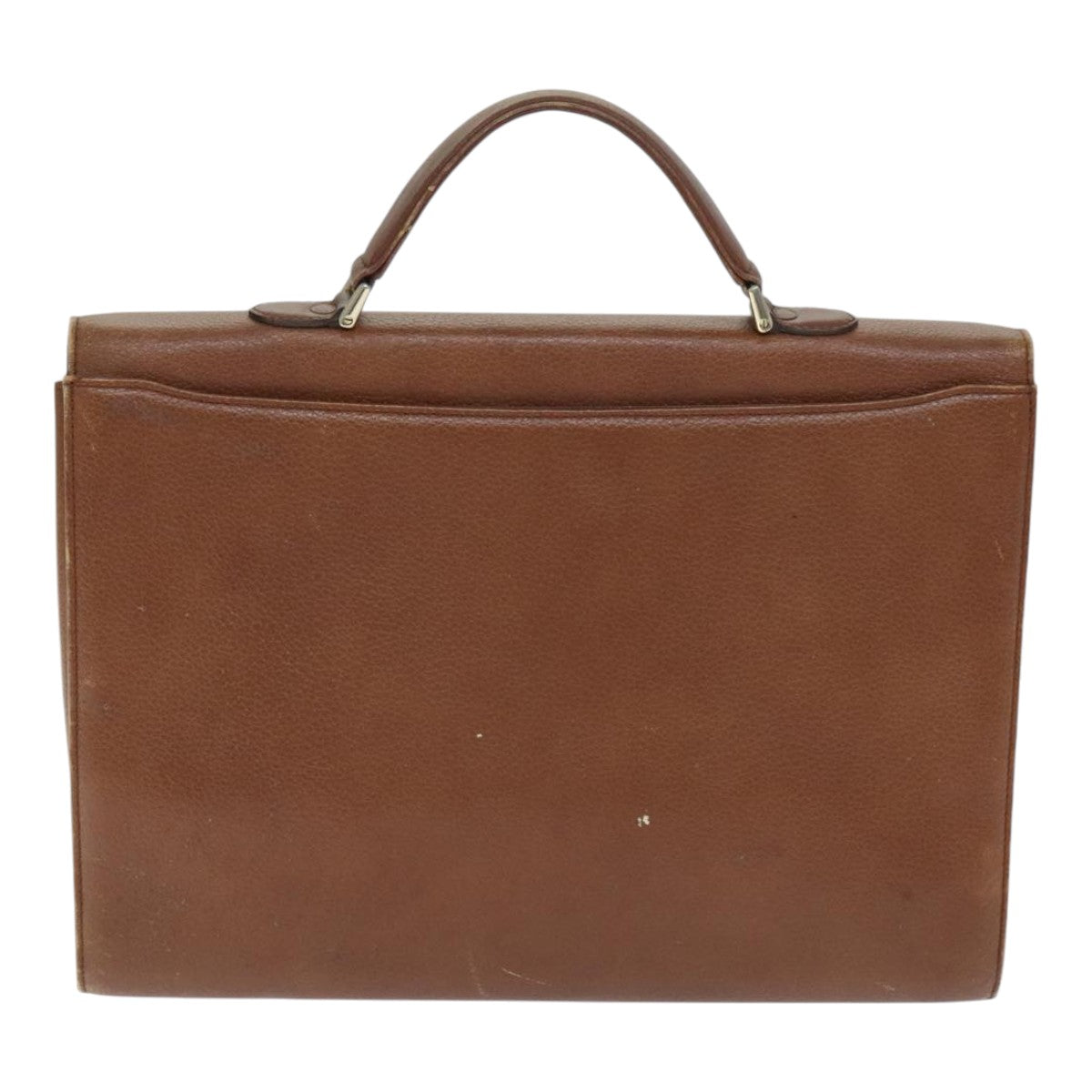 Burberrys Business Bag Leather Brown Gold Auth ep5791