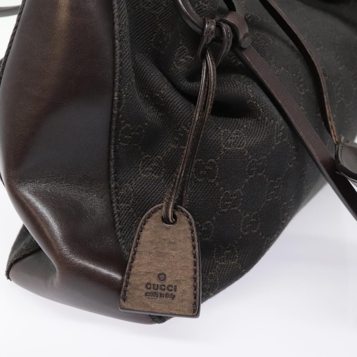 GUCCI GG Canvas Hand Bag Brown Silver 101919 Auth ep5808