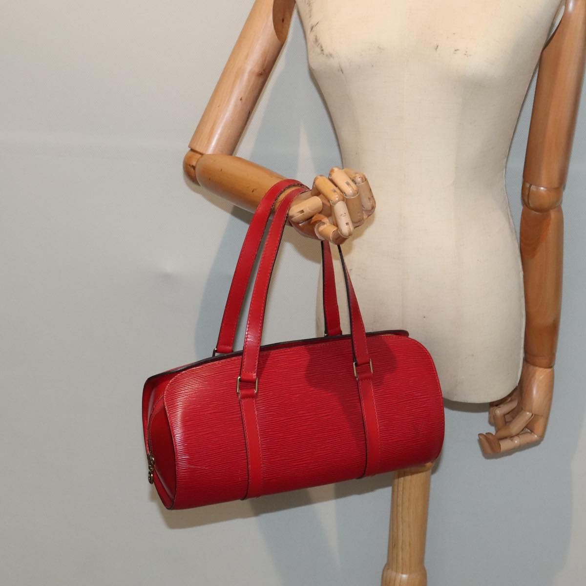 LOUIS VUITTON Epi Soufflot Hand Bag Red M52227 LV Auth ep5834