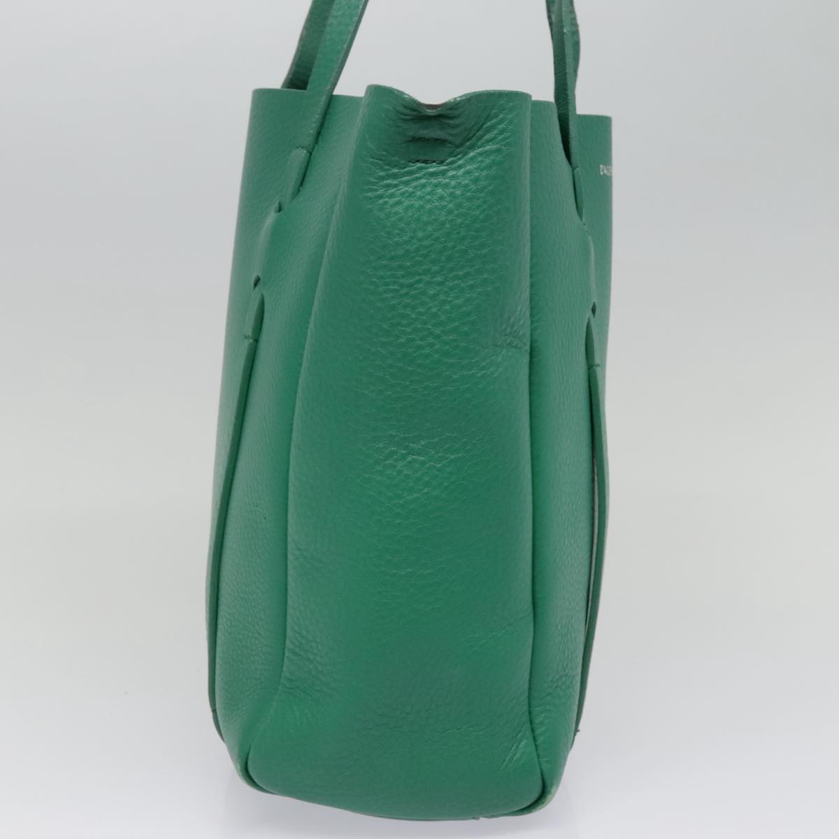 BALENCIAGA Tote Bag Leather 2way Green Silver Auth ep5837