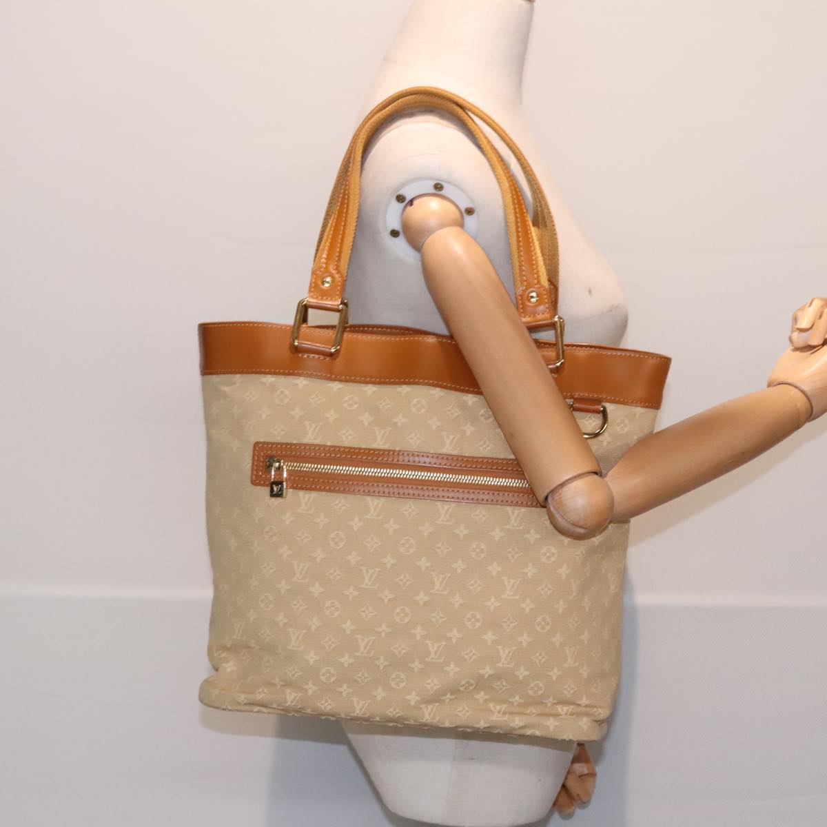 LOUIS VUITTON Monogram Mini Lucille PM Hand Bag Beige M92684 LV Auth ep5862