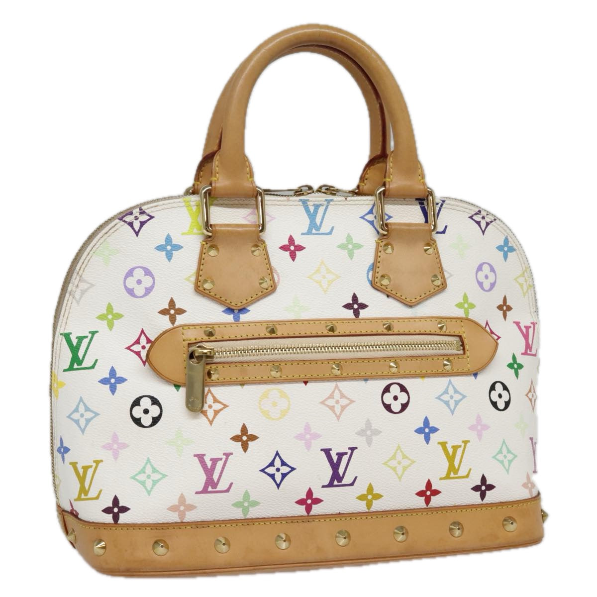 LOUIS VUITTON Monogram Multicolor Alma Hand Bag White M92647 LV Auth ep5868A