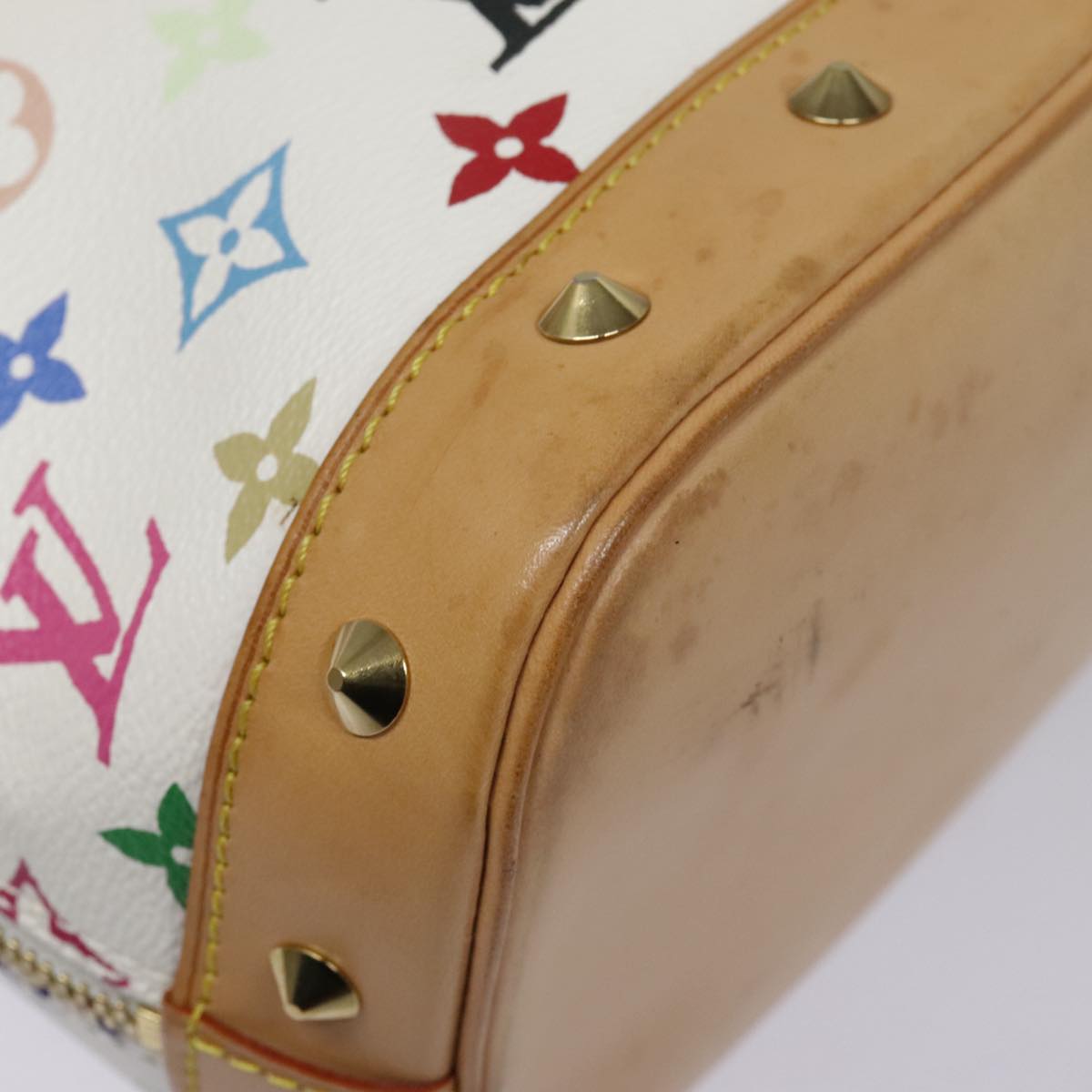 LOUIS VUITTON Monogram Multicolor Alma Hand Bag White M92647 LV Auth ep5868A